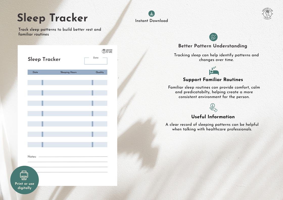 Sleep Tracker- Instant Download